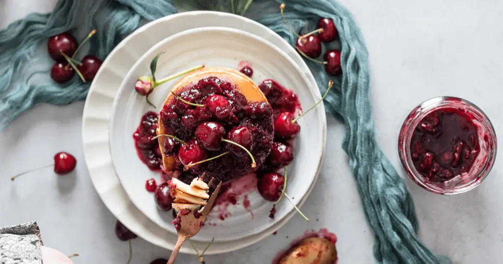 Dessert Dish with Cherries