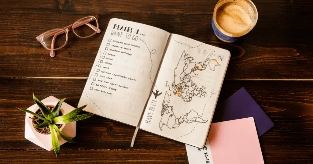 Travel Journal With Map Sketch